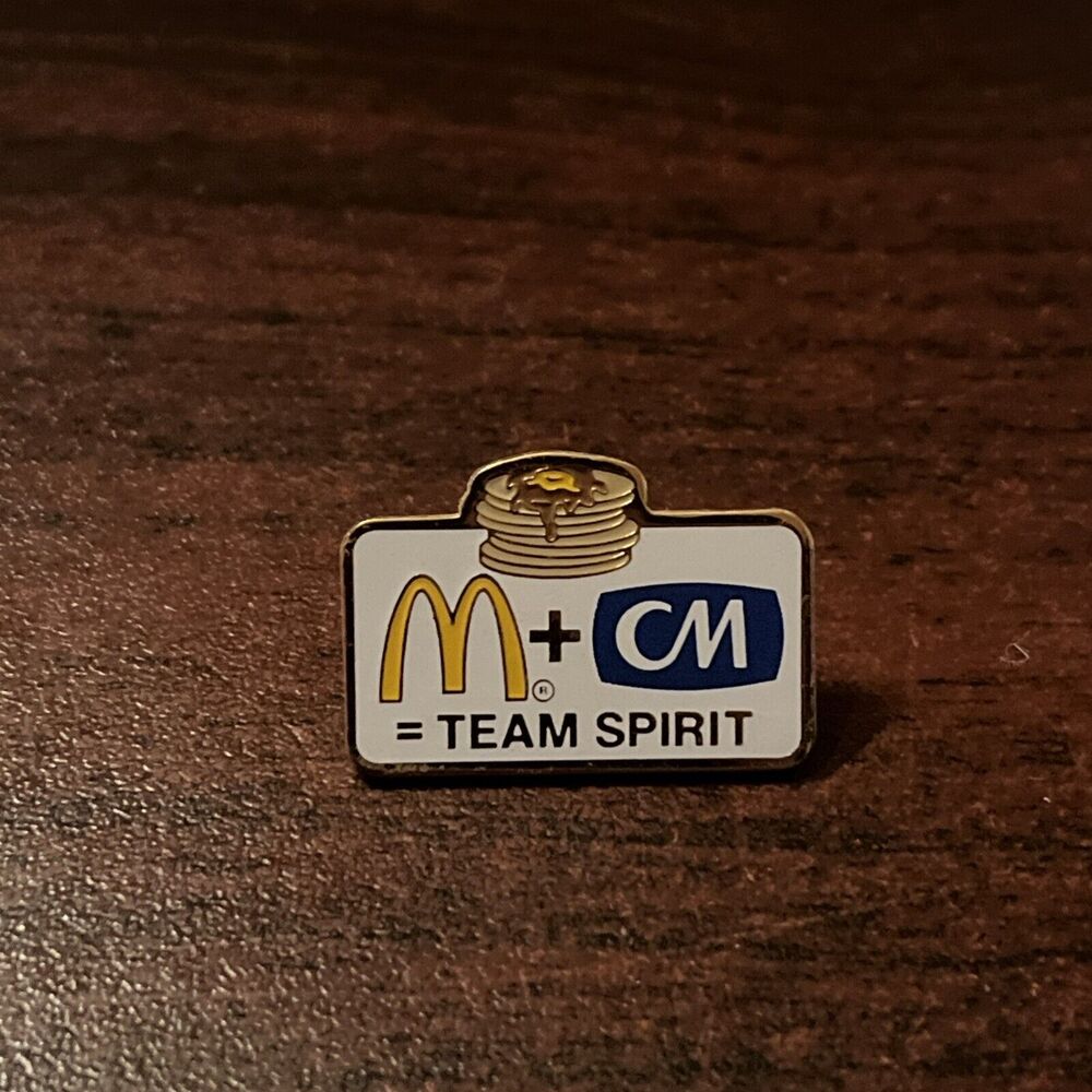 McDonald’s CM Team Spirit Pancakes Employee Lapel Hat Pin‎